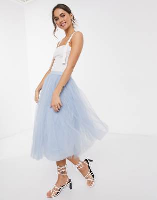 asos tulle midi skirt