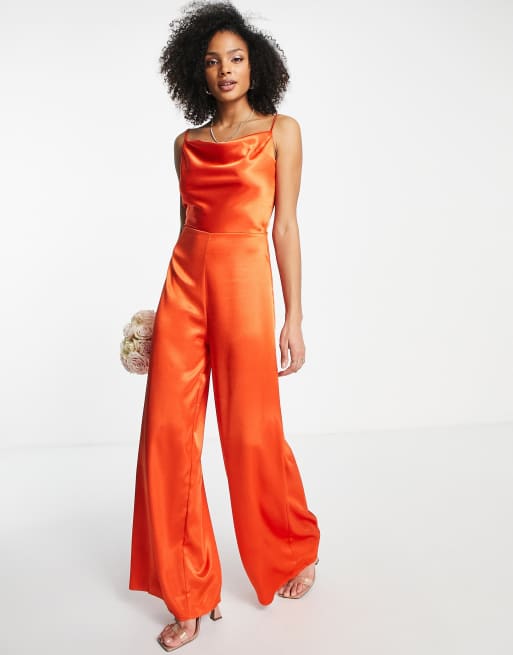 Little Mistress - Tute jumpsuit da damigella arancione tramonto