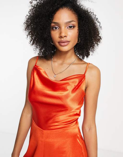 Little Mistress - Tute jumpsuit da damigella arancione tramonto, 3 di 4
