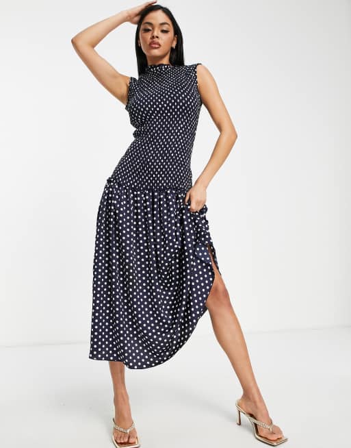 Little Mistress - Vestito al polpaccio arricciato multicolore a maniche corte
