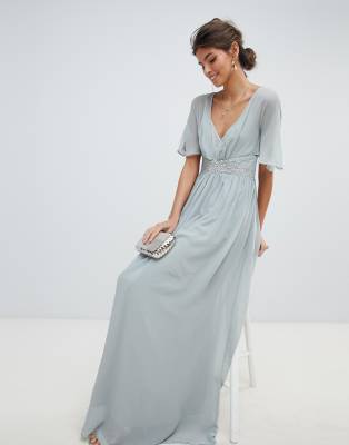 angel sleeve maxi dress