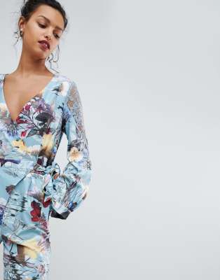 little mistress wrap front jumpsuit