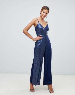 sequin blue jumpsuit