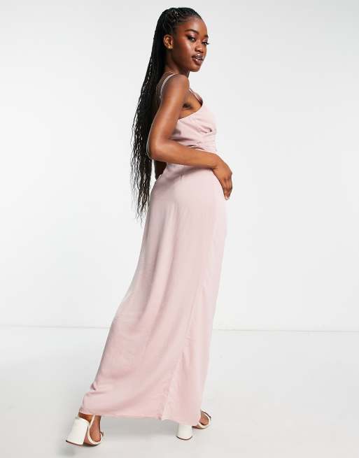 Little mistress shop blush maxi dress