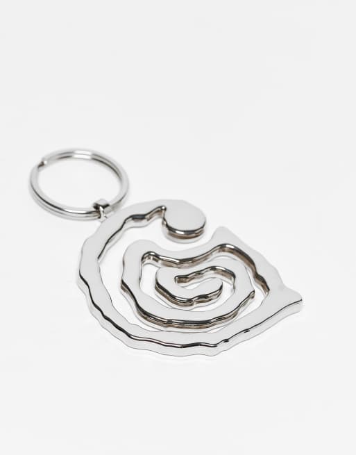 Llavero plateado con diseño efecto hélice Helix de Carhartt WIP