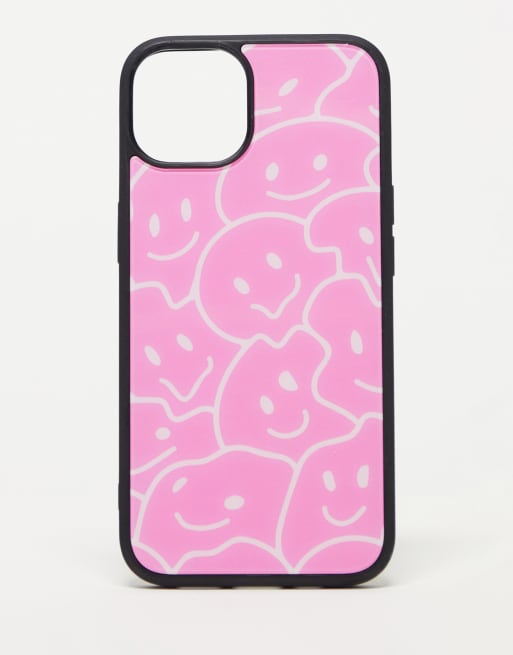 LMNADE - Telefoonhoesje voor iPhone 13 met gezichtenprint in roze
