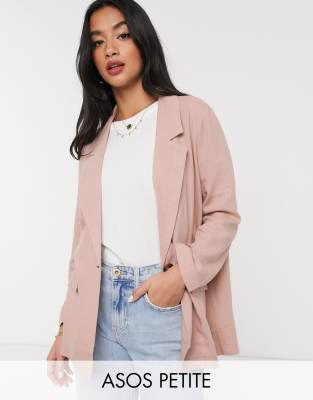 фото Льняной пиджак asos design petite-розовый asos petite