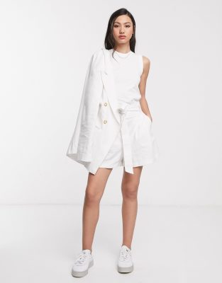 фото Льняные шорты asos design-белый