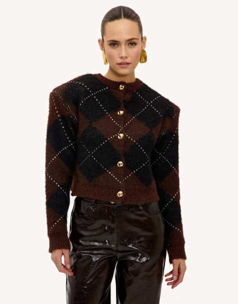 Loavies Be the bonfire spark cardigan in brown - view 1