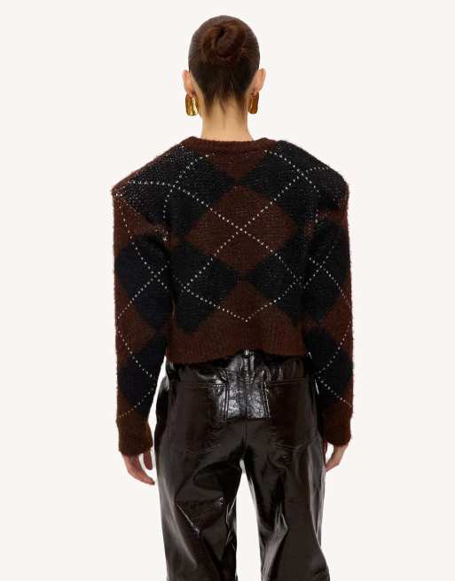 Loavies Be the bonfire spark cardigan in brown, 2 of 4