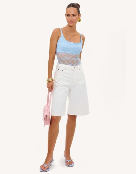 Loavies Blooming through the chill bodysuit with lace in light blue - view 1