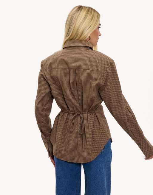 Loavies Campfire currents button blouse in brown, 2 of 4