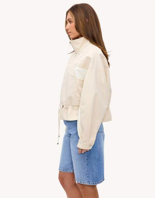 Loavies Catch my drift  jacket with off-white details in sand, 3 of 4