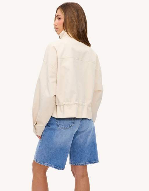 Loavies Catch my drift  jacket with off-white details in sand, 4 of 4