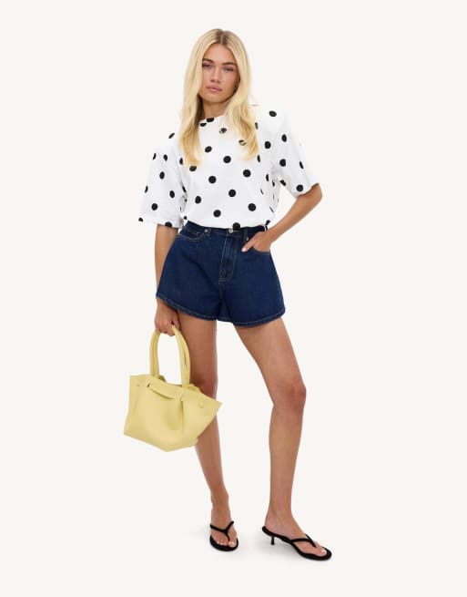 Loavies Daydream glow denim shorts in dark blue, 4 of 4