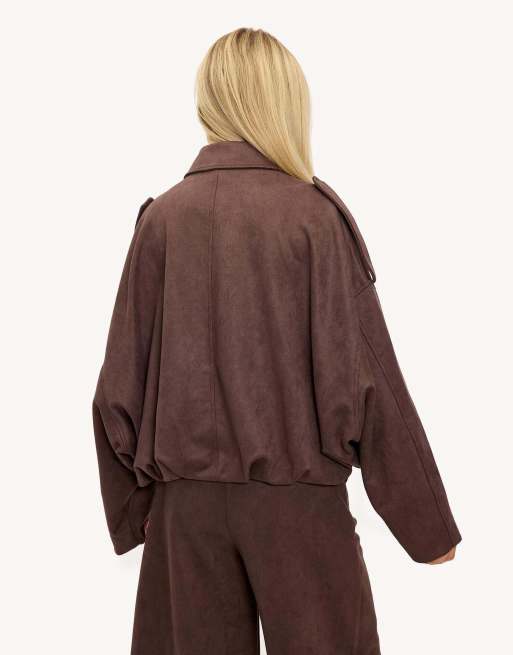 Loavies Dazzling delight bomber jacket in brown, 2 of 4