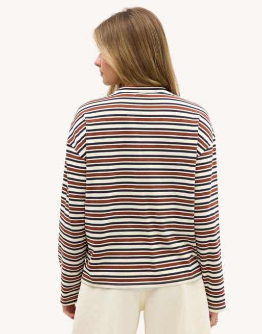 Loavies Endless summer love striped shirt in white, 4 of 4