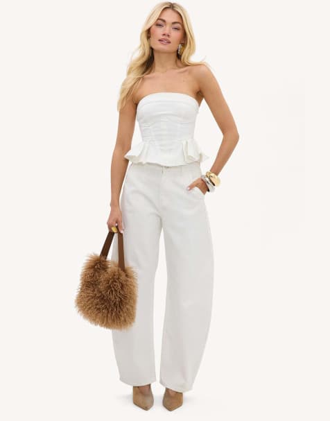 Loavies Ever in bloom balloon jeans in offwhite - view 1