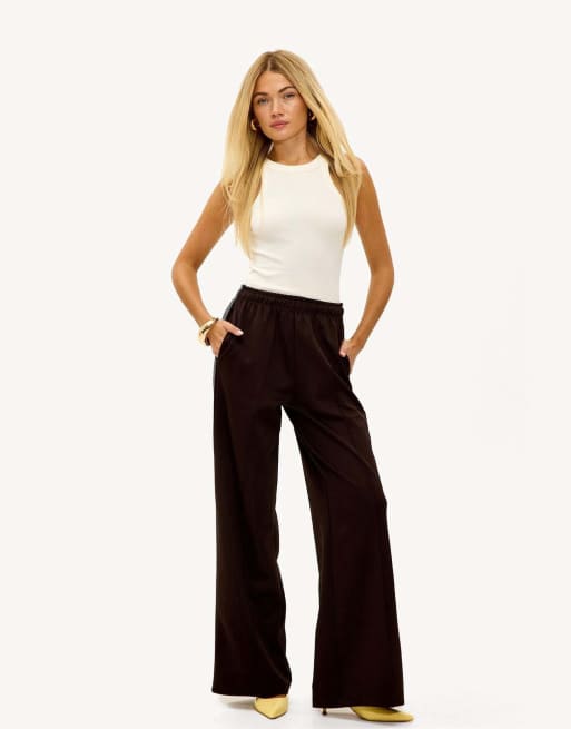 Loavies Falling into autumn wide trousers in brown, 3 of 4