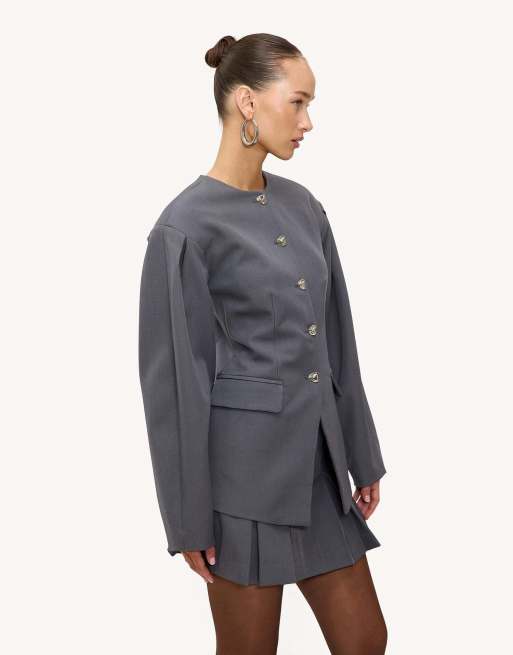 Loavies Golden winter light blazer in grey, 2 of 4