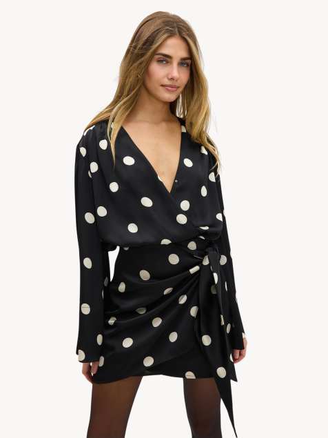 Loavies Graceful gleam dress with dots in black