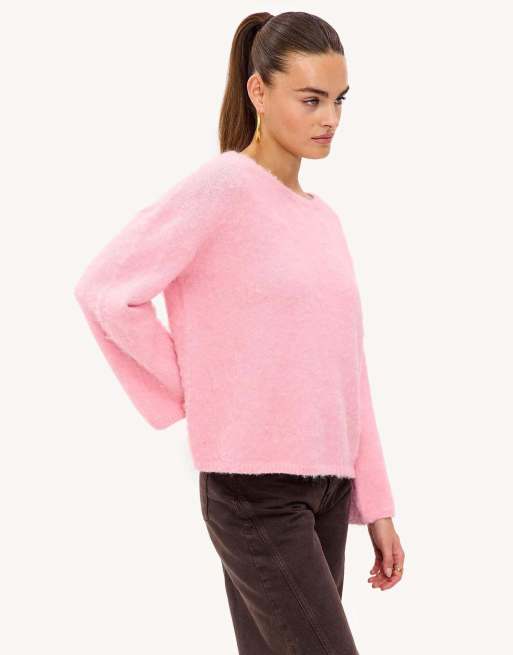 Loavies He garden’s whisper lange mouwen knit top in pink, 3 of 4