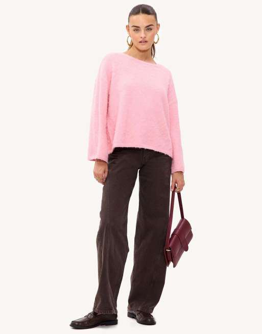 Loavies He garden’s whisper lange mouwen knit top in pink, 4 of 4