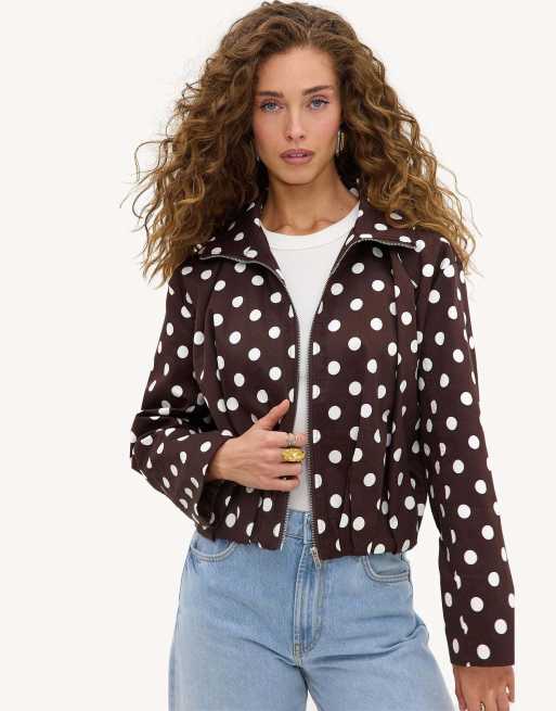 Loavies Heavenly harmony jacket with polka dots in brown, 4 of 4