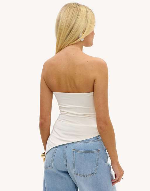 Loavies Lit with love strapless top in off-white, 3 of 4