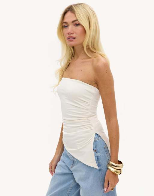 Loavies Lit with love strapless top in off-white, 4 of 4