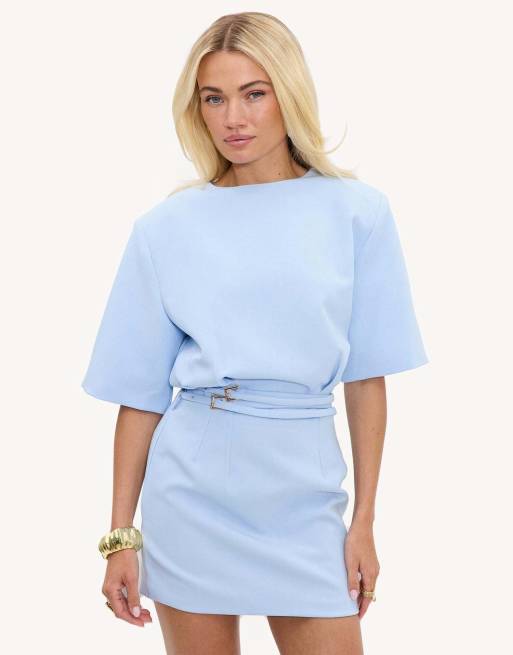 Loavies Living out loud dress with belts in blue, 2 of 4