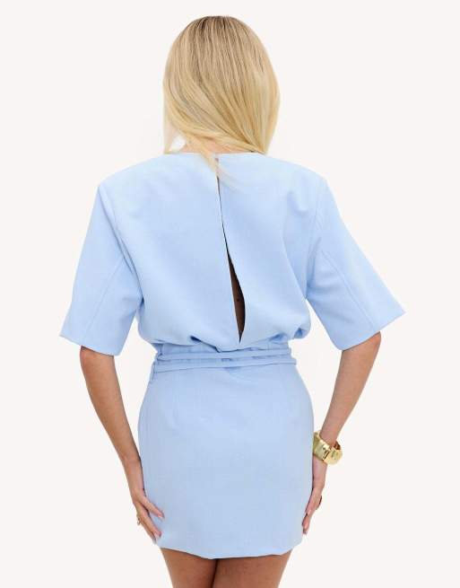 Loavies Living out loud dress with belts in blue, 4 of 4