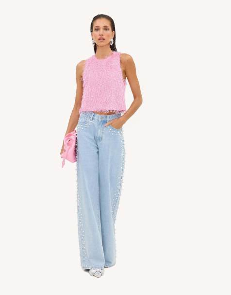 Loavies Lush & light pink top with fringes in pink - view 1