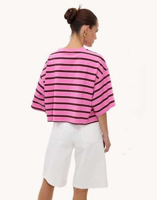 Loavies Meant to be mine short-sleeved shirt with stripes in pink, 4 of 4