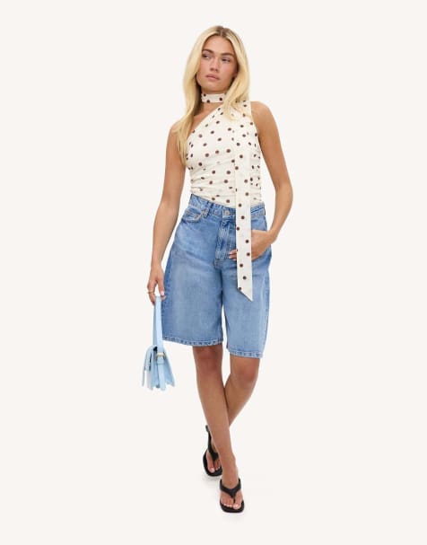 Loavies Painted skies off-white top with brown polka dots in offwhite - view 1