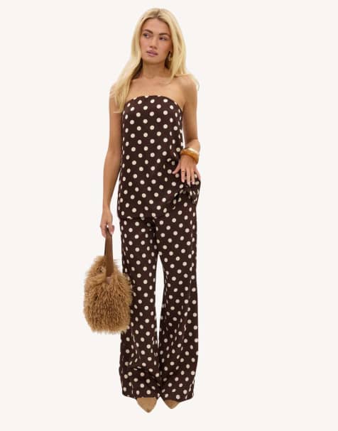 Loavies polka-dot co-ord set in brown - view 1