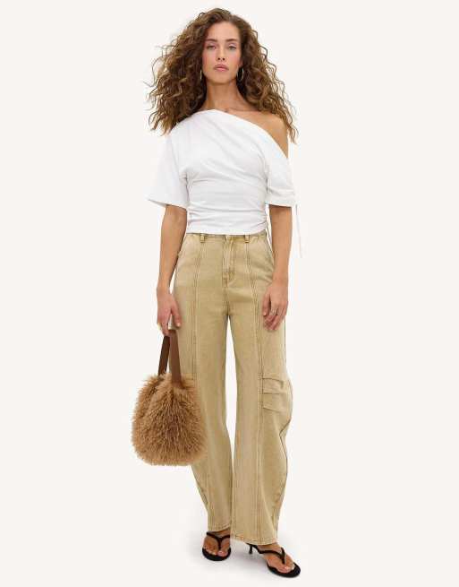 Loavies Pure devotion balloon jeans in beige, 4 of 4