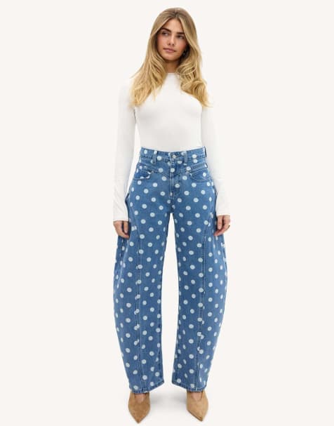 Loavies Radiant desire balloon jeans with polka dots in grey - view 1