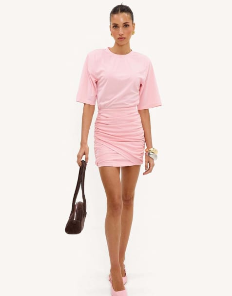 Loavies Simply perfect love pink dress with shoulder pads in pink - view 1