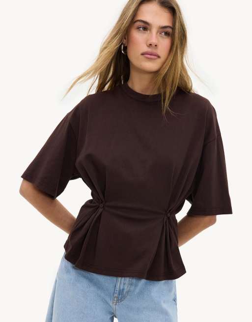 Loavies Spring serenade tailored shirt in dark brown, 2 of 4