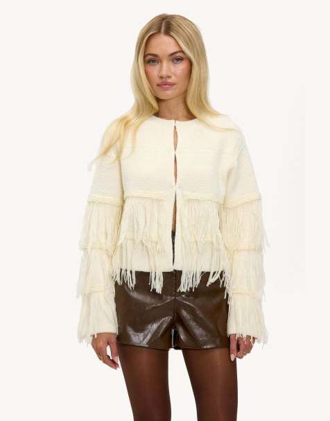 Loavies Stay with me tonight cardigan in cream - view 1