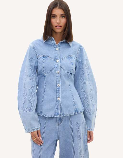 Loavies Swept up in you demin jacket in light blue, 4 of 4