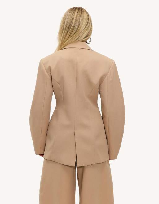 Loavies Talk to me blazers in brown, 2 of 4
