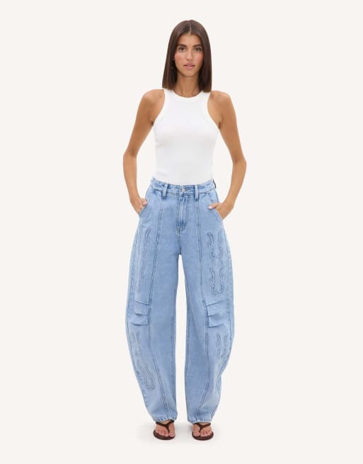 Loavies The story of us balloon jeans in light blue, 3 of 4