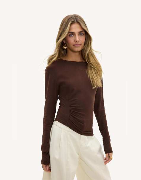 Loavies The sweet escape long sleeve top in brown - view 1