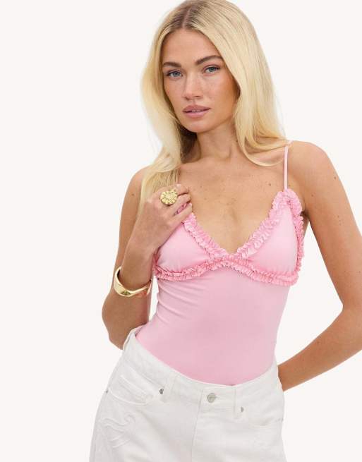 Loavies Universe is yours ruffled bodysuit in light pink, 4 of 4