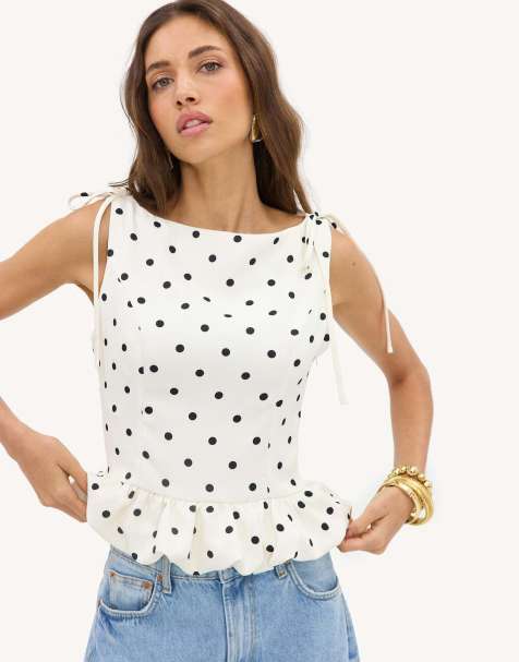 Loavies Vivid love white polka-dot top in offwhite - view 1