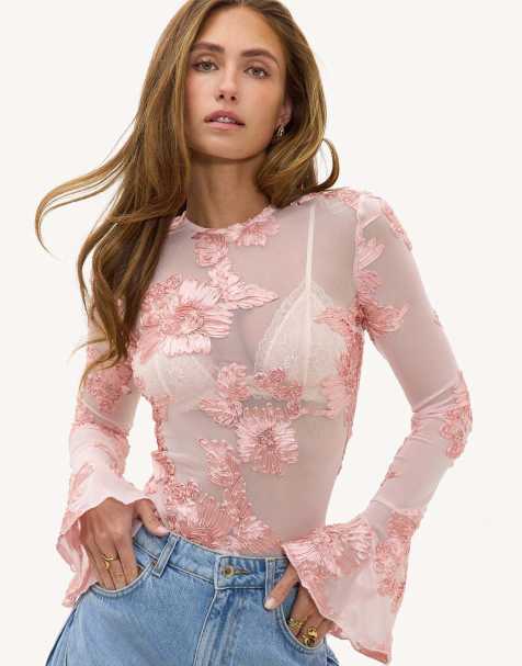 Loavies walk the woven path mesh top with flowers in light pink