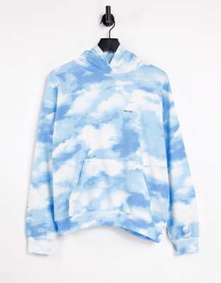 Local Heroes co-ord oversized hoodie in blue cloud print-Multi