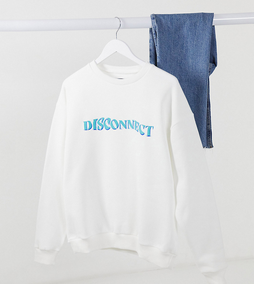 Local Heroes - Oversized sweatshirt met Disconnect-tekst combi-set-Wit